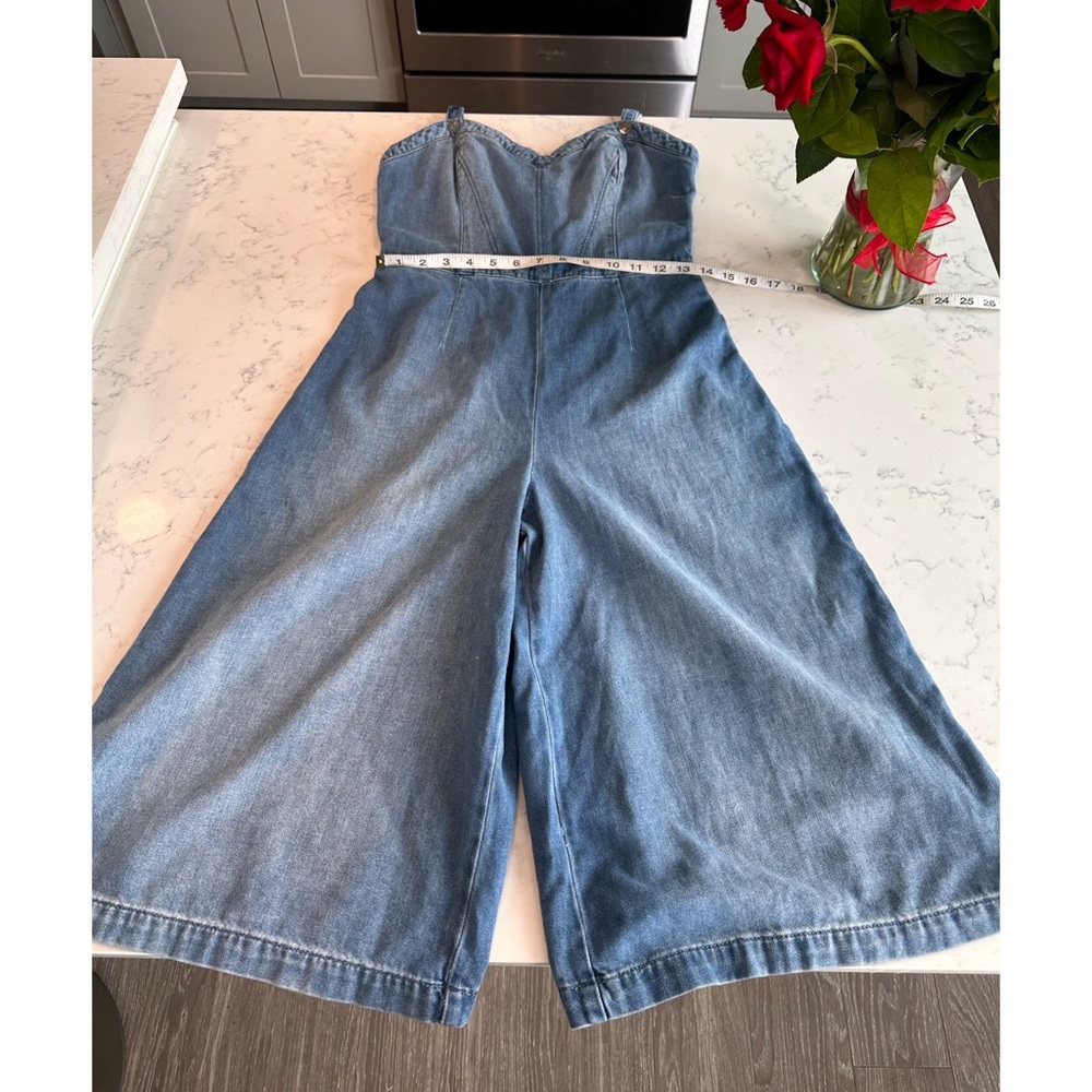 GUESS Culotte Denim Jumpsuit - Size 4 - Picture 14 of 15